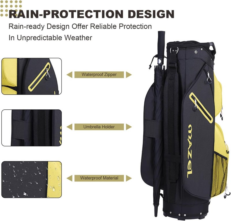 MAZEL Golf Cart Bag with 7-Way Full Length Dividers Top and 9 Pockets,Lightweight Golf Club Bag for Men & Women - Image 4